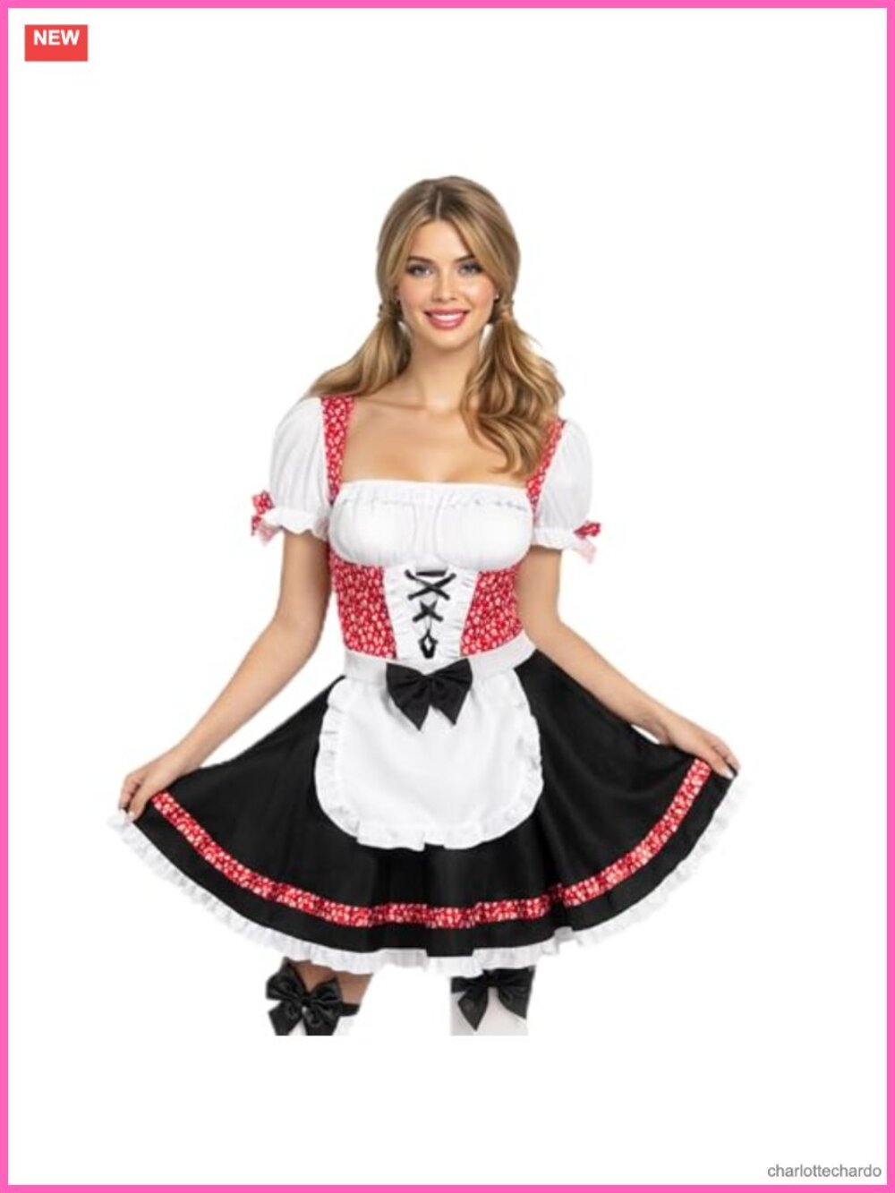 Oktoberfest Dirndl Dress Costume Women Beer Girl Halloween Polyester